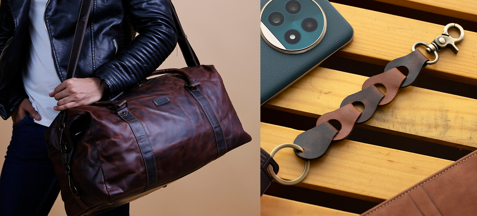 Leather bags showcase